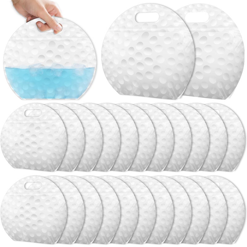 AKAIXI 24pcs Golf Snack Bags with Handles Reusable Sealed Stand-Up Goodie Bags, Golf Themed Treat Bags for Sport Outings/Weekend Rounds, Party Favor Supplies Birthday Gifts for Golfers - Image 1