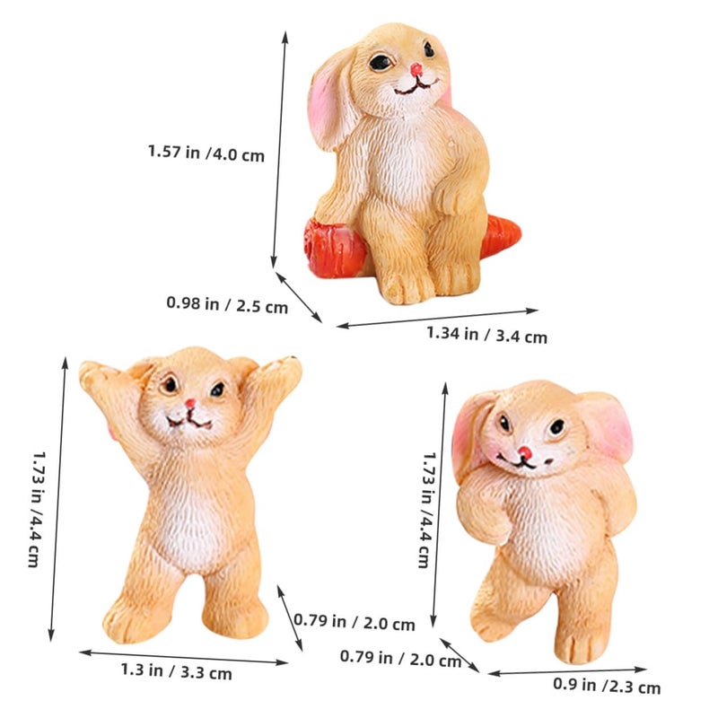 5Pcs Resin Rabbit Figurines Miniature Bunny Decor For Garden And Home - Image 3