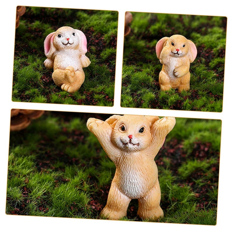 5Pcs Resin Rabbit Figurines Miniature Bunny Decor For Garden And Home - Image 5