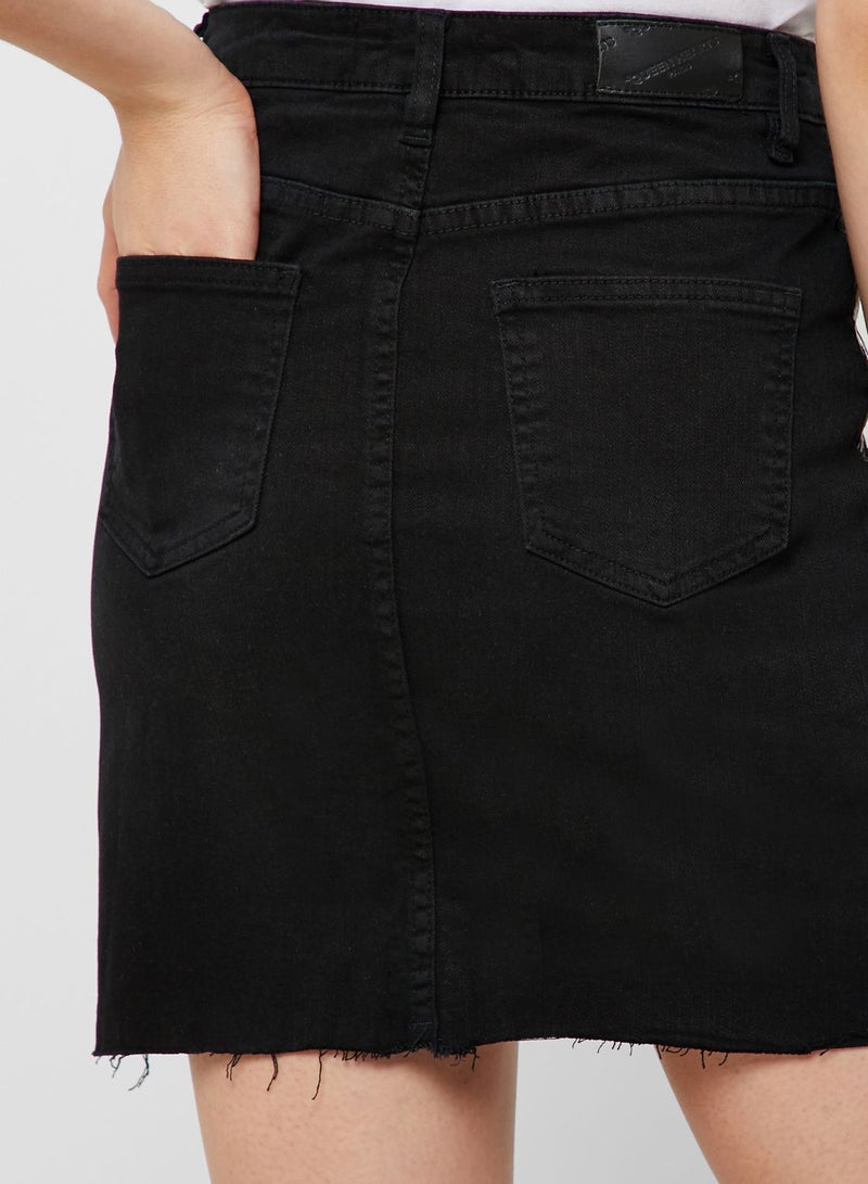 جينجر تنورة جينز بخط جانبي - Image 4