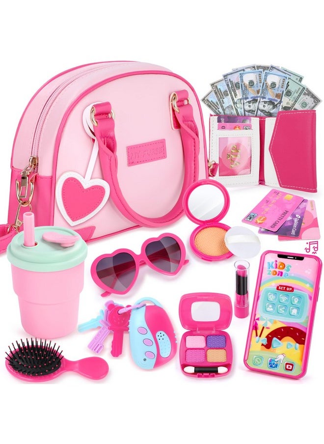 INNOCHEER - Little Girls Purse Kids Toy Purse With Pretend Makeup Play Purse For Little Girls Pretend Play Toddler Purse Birthday Christmas Princess Gifts Toys For Girls 2 3 4 5 6 7 8 Year Old - Image 1