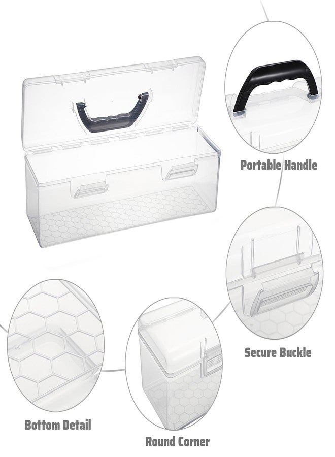 BTSKY 2 PCS Large Clear Plastic Storage Box with Lid, Plastic Box with Handle 14 * 4.7 * 4.2 Inches - Image 5