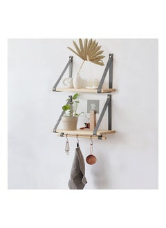Home Gallery PU Gray Leather Strap Wall Floating Shelves  Biege  - Image 1