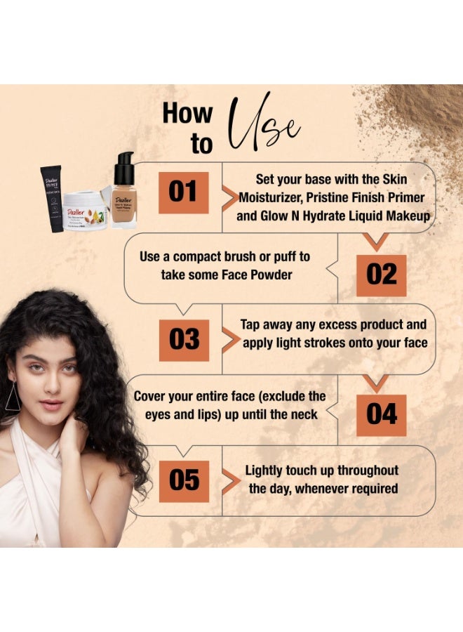 DAZLLER Loose face Powder, For Setting Makeup, Featherlight Sheer Finish For All Skin Type, Oil-Control, Added Sunscreen, 30G-Soft Caramel R33 - Image 3