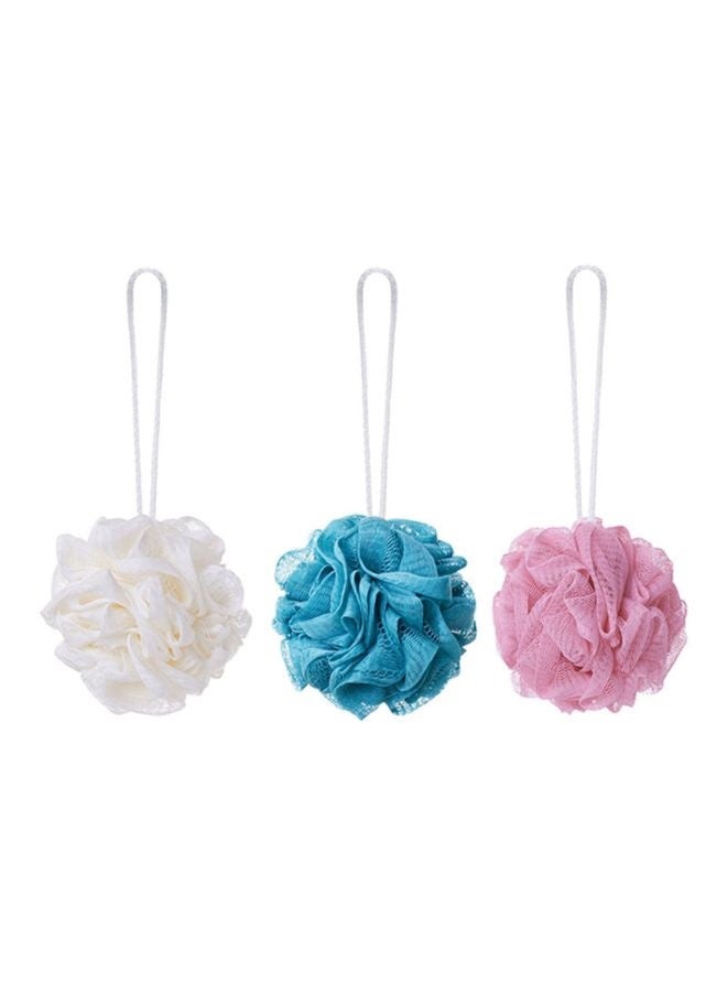 3 Pcs Mesh Bath Sponge Pouf, Soft Exfoliating Shower Loofah Ball, Rich Foam Body Scrubber Puff, Hanging Design Bath Scrunchie, Gentle Skin Cleansing Shower Accessory for Adults Men Women, Home Bathroom Daily Shower & Spa Use - Image 1