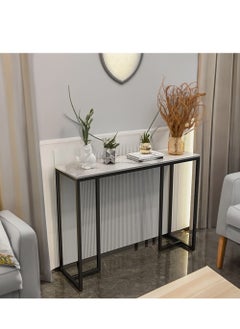 AGD Entryway Console Table with Wood Top, Modern Entryway Table, Industrial Sofa Behind Table, Rectangular Table for Corridor, Metal Side Table for Home Office  - Image 1