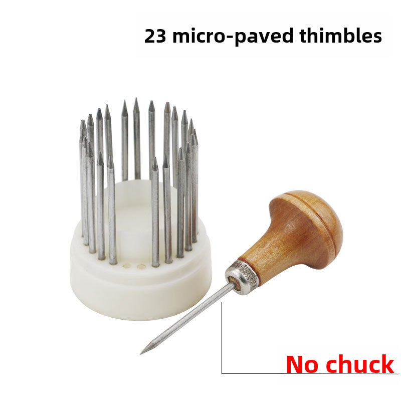 23 sets of micro-set thimble suction pin Diamond Gem Setting tool Diamond handle jewelry making tool(23 beads for set [without clip]]) - Image 1