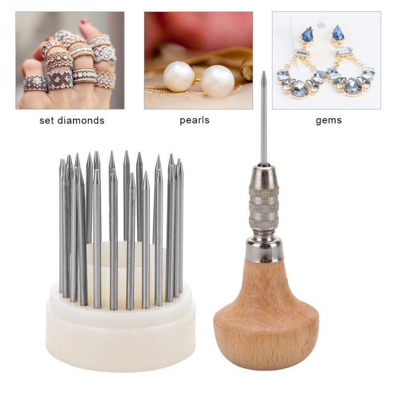 23 sets of micro-set thimble suction pin Diamond Gem Setting tool Diamond handle jewelry making tool(23 beads for set [without clip]]) - Image 3