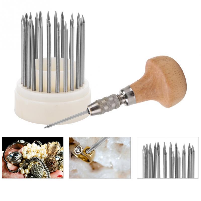 23 sets of micro-set thimble suction pin Diamond Gem Setting tool Diamond handle jewelry making tool(23 beads for set [without clip]]) - Image 2
