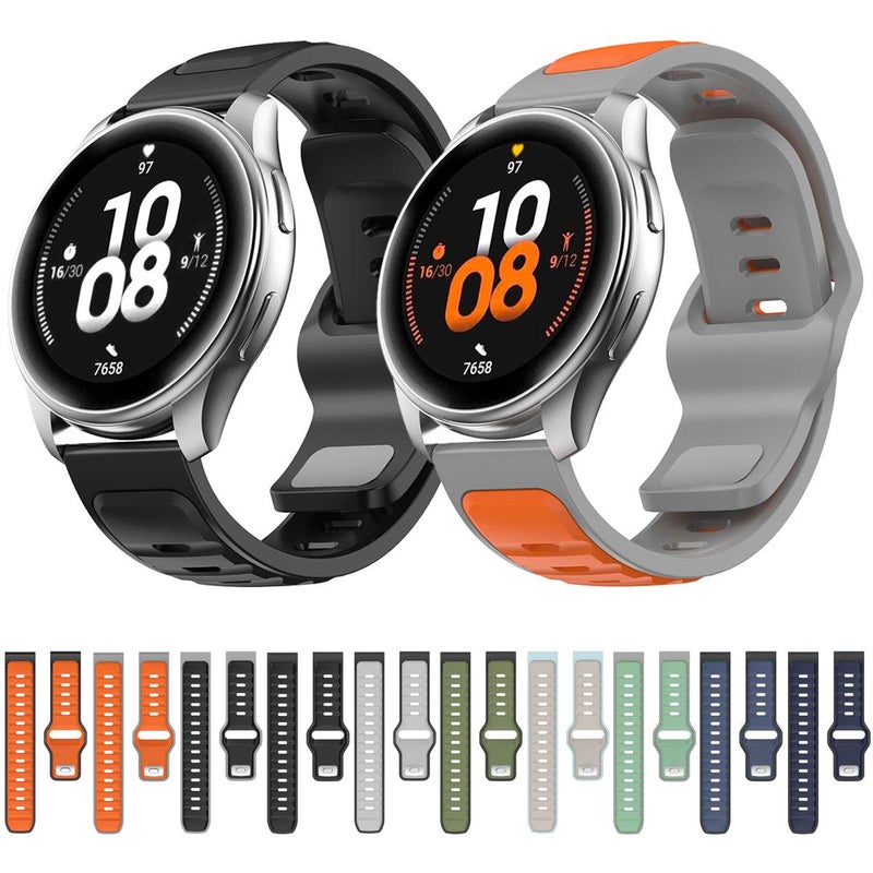 إيروريكس سوار ساعة رياضية من السيليكون بمشبك عكسي بلونين مقاس 22 مم (أزرق داكن أسود) - Image 3