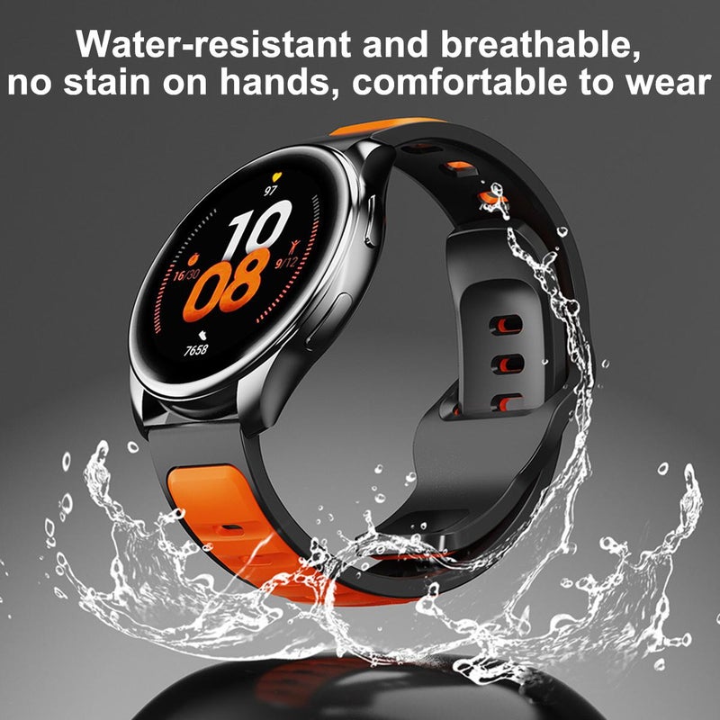 إيروريكس سوار ساعة رياضية من السيليكون بمشبك عكسي بلونين مقاس 22 مم (أزرق داكن أسود) - Image 5