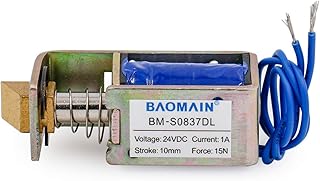 Baomain Baomain Solenoid Electromagnet BM-S0837DL DC 24V 1.4A 15N 10mm Open Frame Pull Type Door Lock  - Image 1