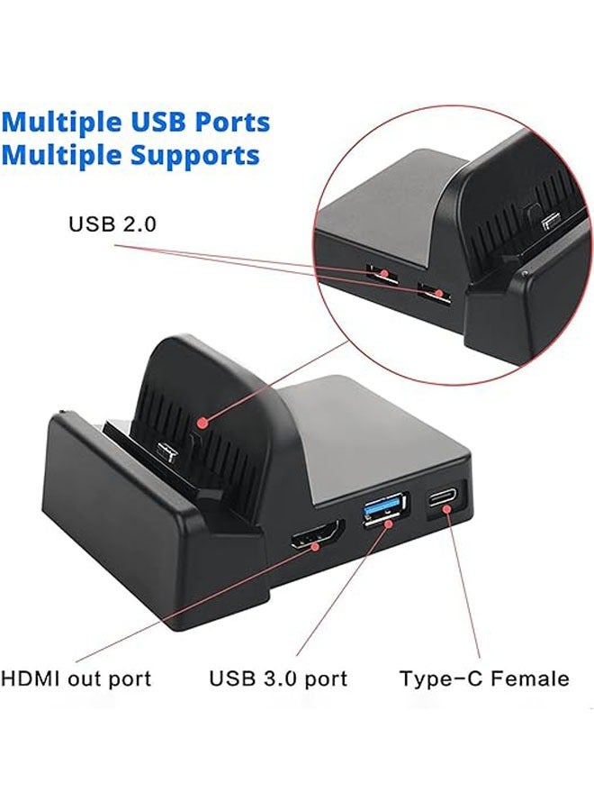 General TV Dock for Nintendo Switch/Switch OLED, Portable Charging Dock Bracket, 4K/1080P HDMI Travel TV Adapter, TV Dock Replacement Compatible with Official Nintendo Switch Dock  - Image 3