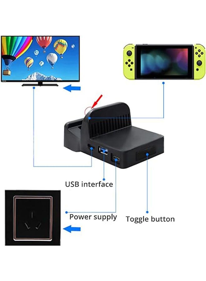 General TV Dock for Nintendo Switch/Switch OLED, Portable Charging Dock Bracket, 4K/1080P HDMI Travel TV Adapter, TV Dock Replacement Compatible with Official Nintendo Switch Dock  - Image 5