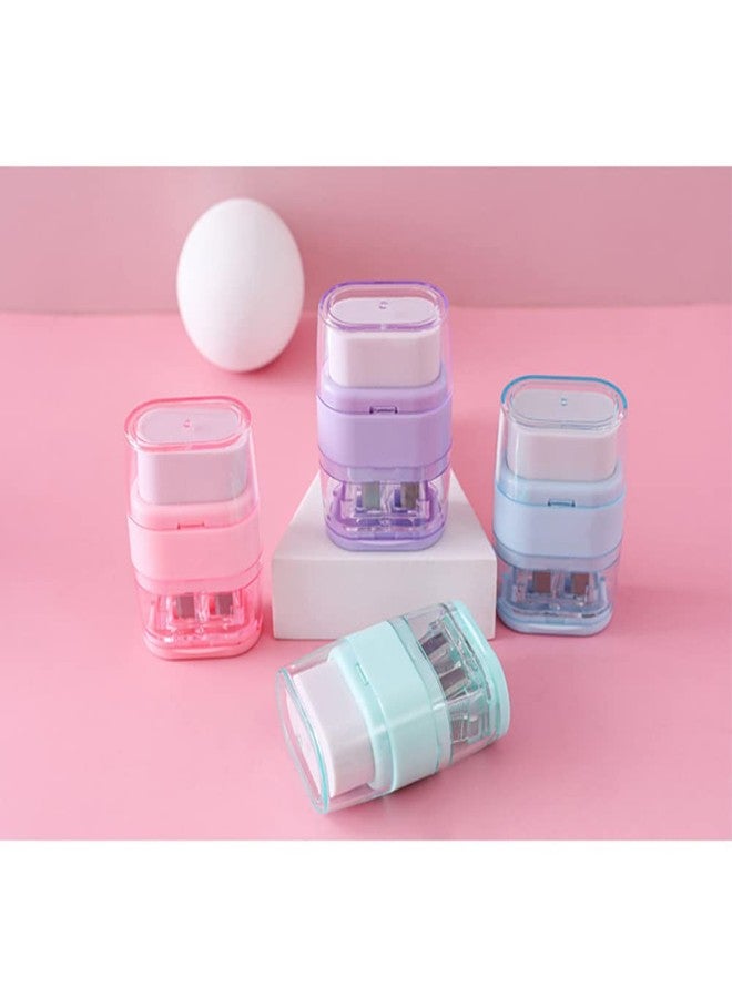waremew 4 PCS Manual Pencil Sharpener with Eraser, Double Hole Multicolored Sharpener with Eraser Fun Stationery Back to School Supplies, Classroom Rewards, and Birthday Party Favors - Image 5