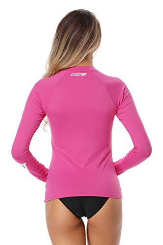 AXESEA Women Rash Guard Long Sleeve Active Top UPF 50+ Rashguard Swim Shirt Surf Swimwear,Rose Red,X-Large - Image 5