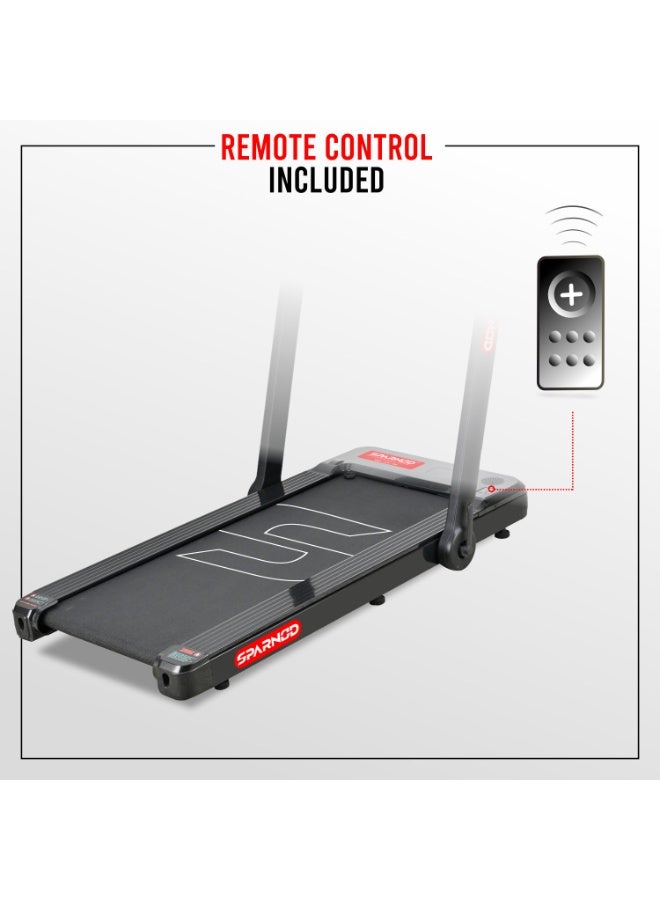 Sparnod Fitness STH-3060 4 HP Peak 2 في 1 جهاز سير قابل للطي للمنزل يأتي تحت المكتب وسادة مشي رفيعة بما يكفي لتخزينها تحت السرير - Image 2