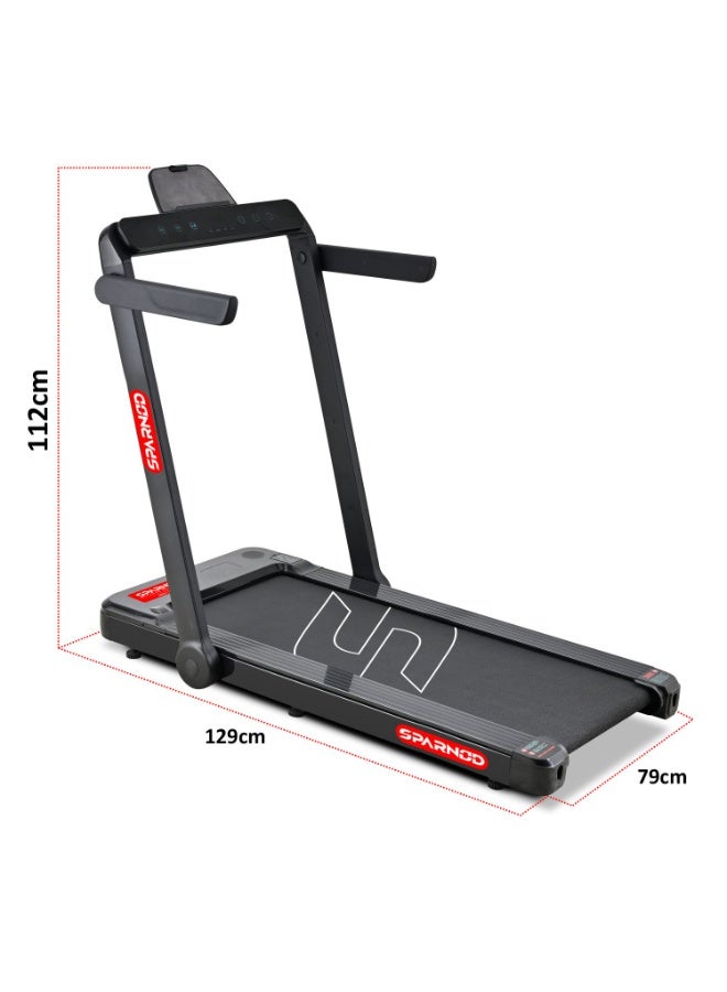 Sparnod Fitness STH-3060 4 HP Peak 2 في 1 جهاز سير قابل للطي للمنزل يأتي تحت المكتب وسادة مشي رفيعة بما يكفي لتخزينها تحت السرير - Image 3