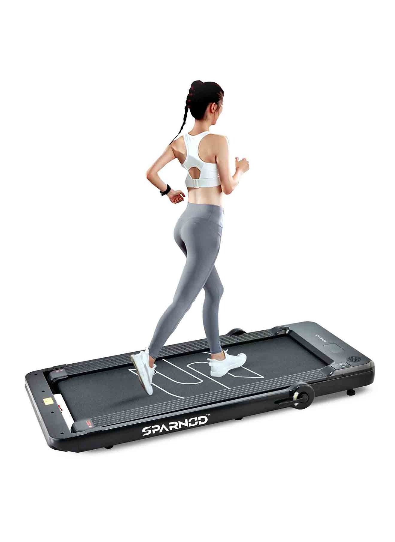 Sparnod Fitness STH-3060 4 HP Peak 2 in 1 Foldable Treadmill for Home Come Under Desk Walking Pad Slim Enough to be stored Under Bed 