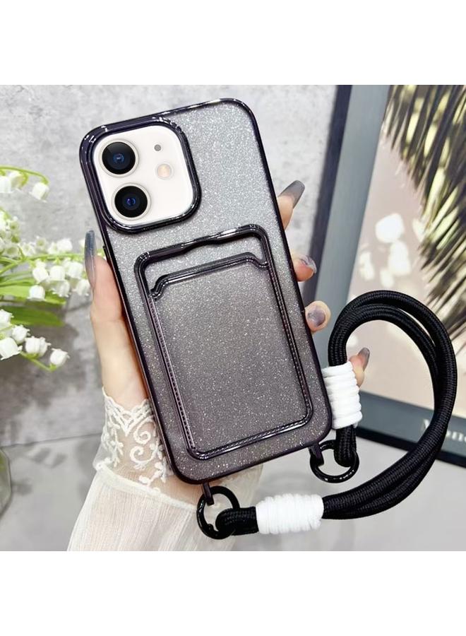 اس-توب جراب لهاتف iPhone 11 مصنوع من مادة TPU اللامعة المتدرجة مع فتحة للبطاقات وحزام - Image 1