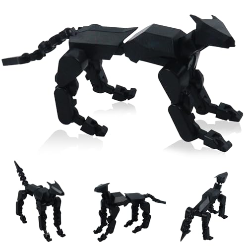 oyeftp Assembly Completed Titan13 Action Figure Set Robot Dog Action Figure 3D Printed robo Dogs MultiJoint Movable Robot Dogs Dummy Dog Gift for Collectors Desktop Decorations Black - Image 1