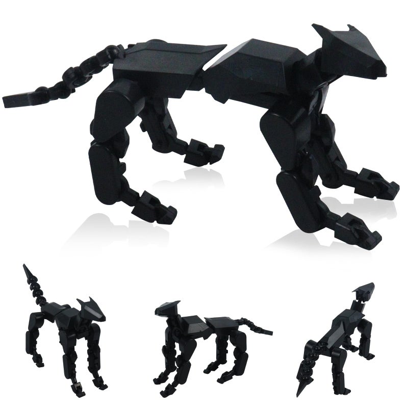 oyeftp Assembly Completed Titan13 Action Figure Set Robot Dog Action Figure 3D Printed robo Dogs MultiJoint Movable Robot Dogs Dummy Dog Gift for Collectors Desktop Decorations Black - Image 2