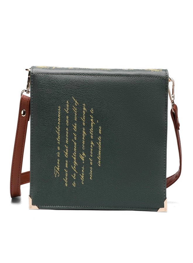 ASVP Shop Pride and Prejudice Cross-Body Shoulder Bag - Perfect for Book Lovers | Book Purse Clutch | Bookish Gift for Her | Jane Austen Valentine’s Day Present, Green, Large - Image 2