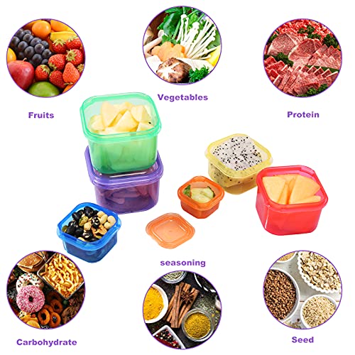 Extrapins 7Pcs Portion Control Container Kit,21 Day Fix Containers And Food Plan,Multi Color Coded Containers,Meal Prep System Storage Containers,BPA Free Weight Loss Food Containers For Double Diet Plan - Image 3