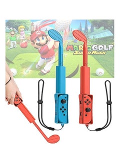 Golf Clubs Controller Grip, for Mario Golf Protective Cover, Compatible with Nintendo Switch Joy-con, Switch Golf Game for Mario Golf Super Rush, Controller Handle Accessories with Wrist Strap