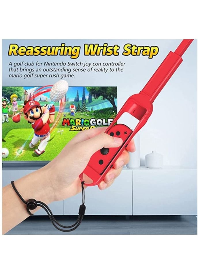 SYOSI - Golf Clubs Controller Grip, for Mario Golf Protective Cover, Compatible with Nintendo Switch Joy-con, Switch Golf Game for Mario Golf Super Rush, Controller Handle Accessories with Wrist Strap - Image 1