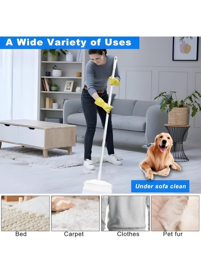 Floor Lint Roller with 2 Refills | 9.45 Extra Wide u0026 Ultra Sticky | Long Handle Pet Hair Remover for Carpet, Couch, Bed u0026 Hard Floors | Large-Surface Lint Remover Tool(White Replacement core 2 volumes) - Image 5