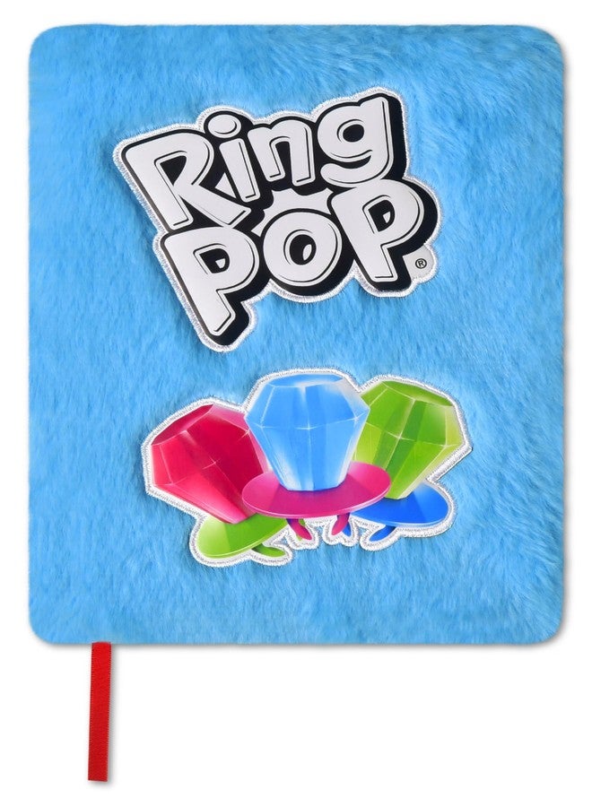 iscream Ring Pop Plush Fur Floating Pops Book-Bound Lined-Page 8.5" Journal - Rainbow Pops - Image 1