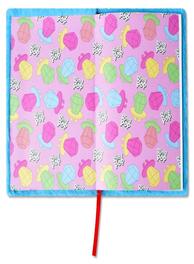 iscream Ring Pop Plush Fur Floating Pops Book-Bound Lined-Page 8.5" Journal - Rainbow Pops - Image 2
