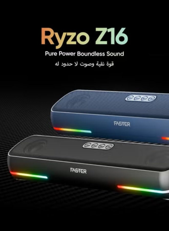 Faster RYZO Z16 Wireless Bluetooth Soundbar 16W + 64GB USB 3.1 Flash Drive Bundle – Deep Bass Portable Stereo Speaker with TWS, FM, AUX, USB, TF Card & Super-Fast Pendrive for TV, Laptop, Car & Home Theater - Image 4