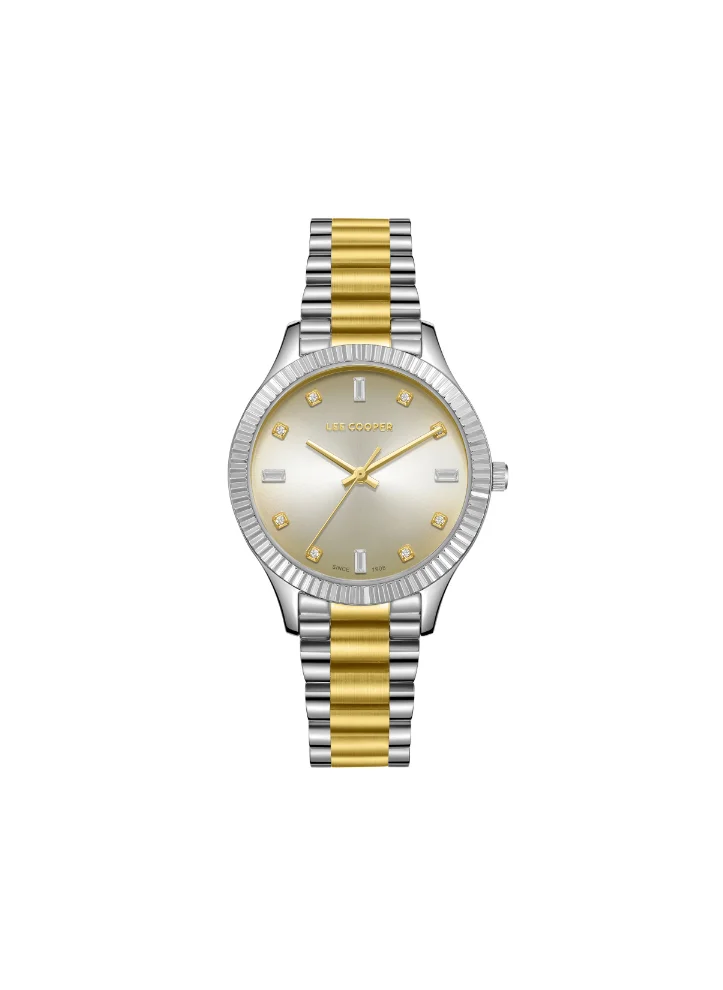 لي كوبر Lee Cooper LC08079.230 Women's Analog Display Watch & Metal Strap Silver/Gold
