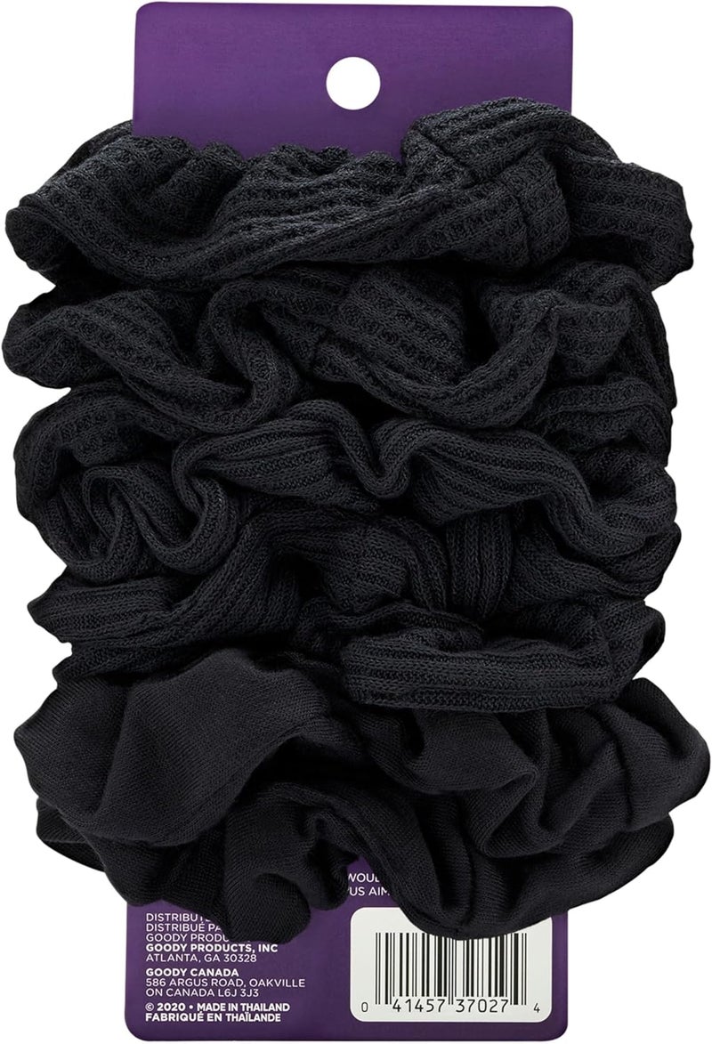 GOODY Ouchless Scrunchies - 8 Count in Black for Gentle Hair Styling - Image 2