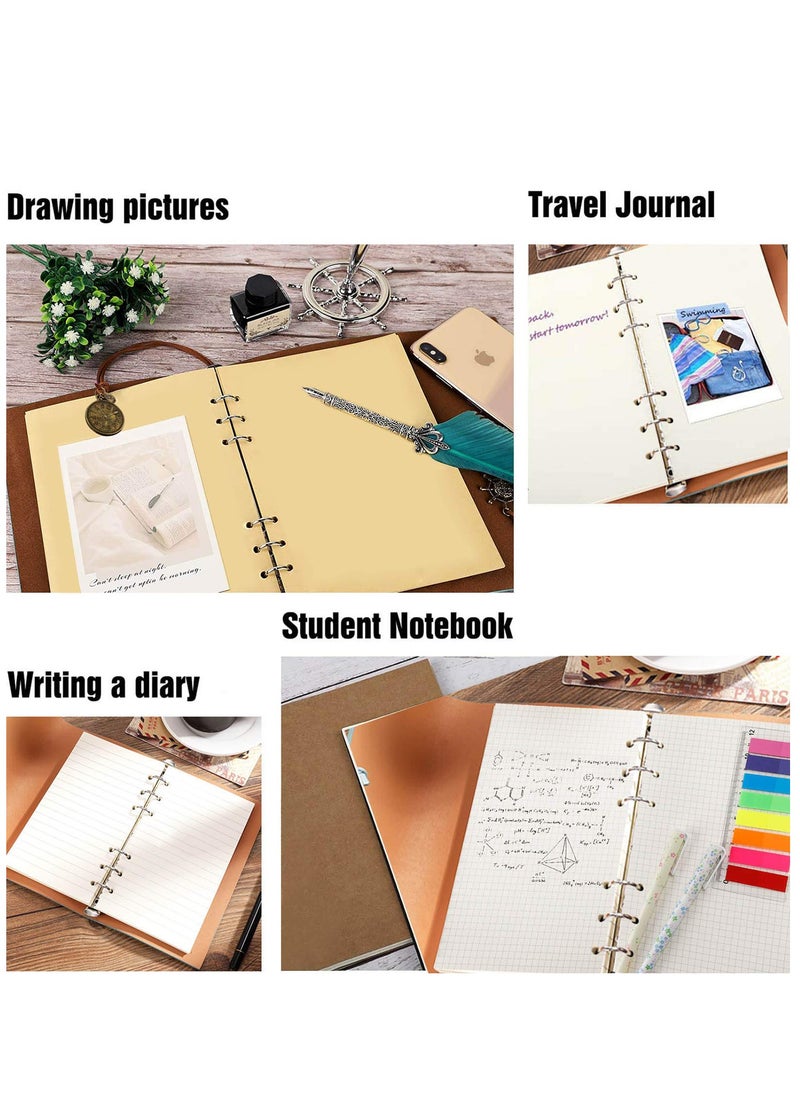 Generic - Leather Writing Journal Notebook Vintage Leather-bound Classic Spiral Bound Notepad Refillable Diary Sketchbook with Unlined Travel Retro Pendants for Girls and Boys(Green) - Image 1