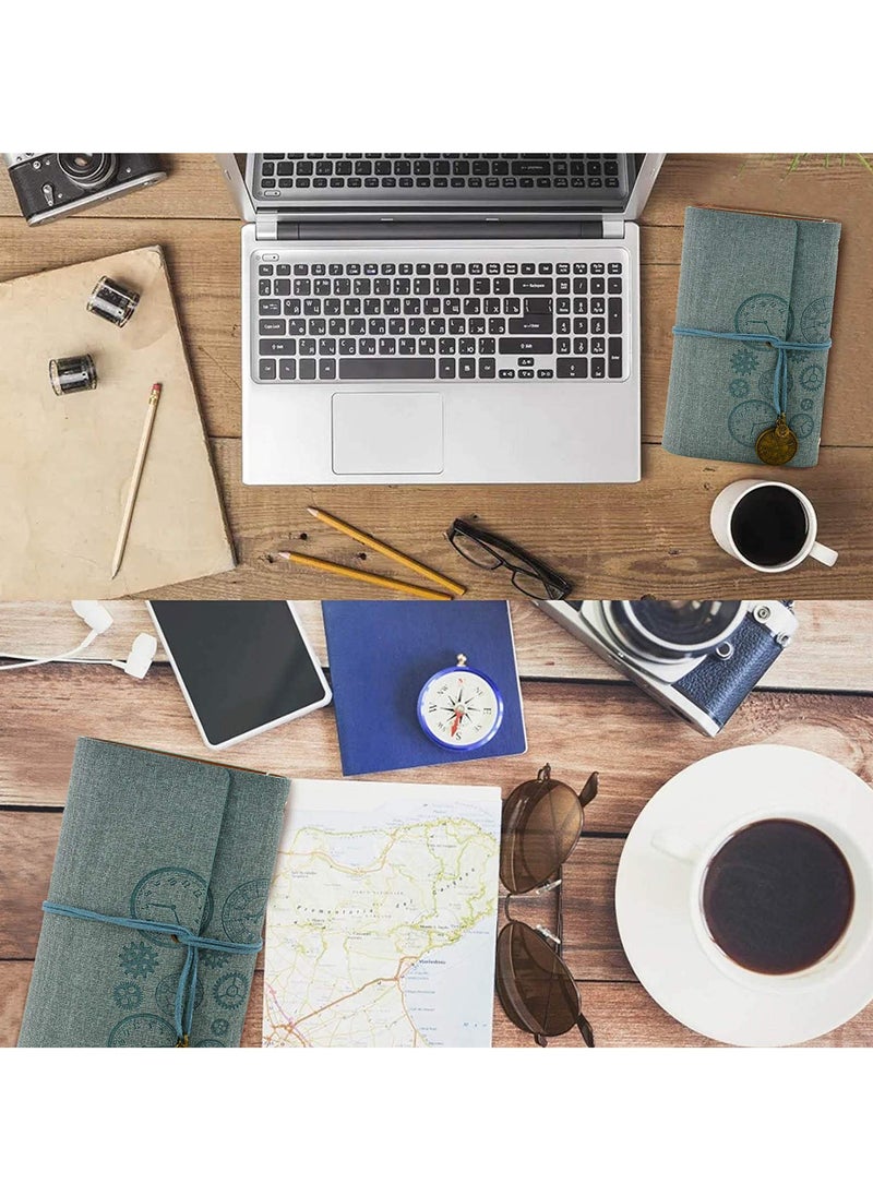 Generic - Leather Writing Journal Notebook Vintage Leather-bound Classic Spiral Bound Notepad Refillable Diary Sketchbook with Unlined Travel Retro Pendants for Girls and Boys(Green) - Image 1