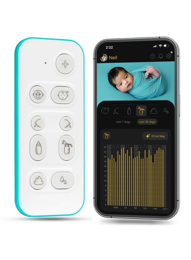 Nubo One-Touch Baby Tracker - Smart Baby Monitor for Tracking Sleep, Diaper, & Feeding - Mobile App - Image 1