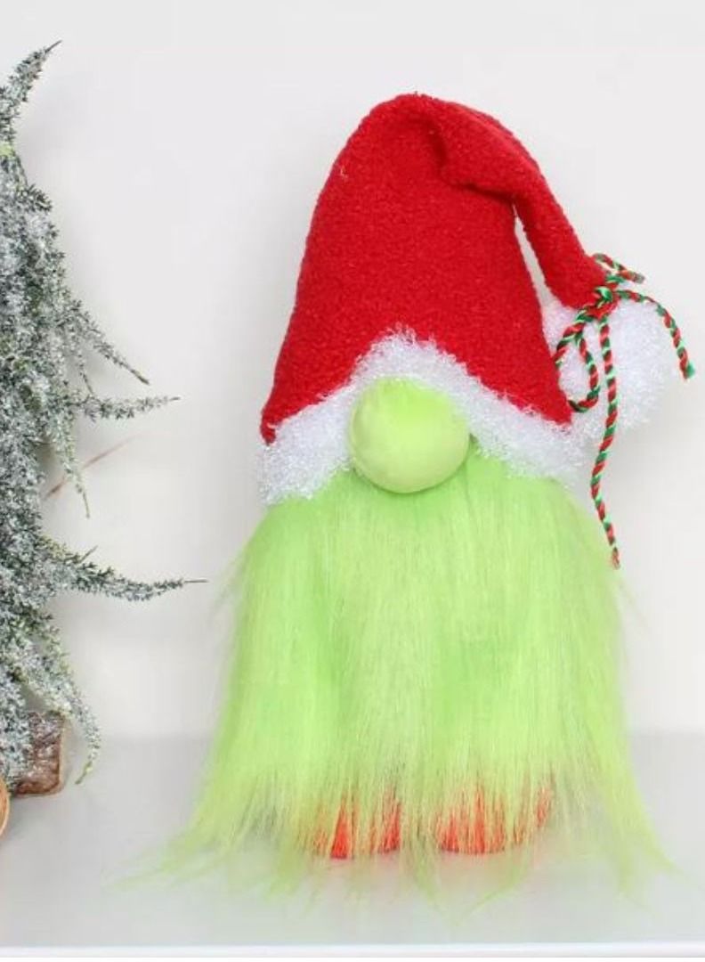 شينا لايف عيد الميلاد غرينش | تماثيل جونك مجهولي الهوية | دمى عيد الميلاد، الحلي | للغطاء، الطاولة، ديكورات المنزل، الحفلات، الأحداث، الدمية القطيفة | الإهداء - Image 1