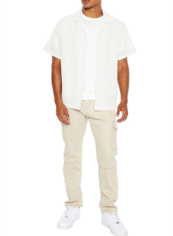 Textured Cuban-Collar Shirt