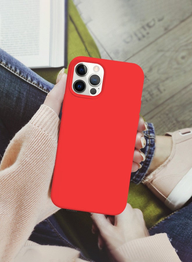 CATANES [for iPhone 12 Pro] 3 Pack Silicone Case and 2 Screen Protectors Shockproof Protective Case Anti Scratch Smooth Case Cover/Red - Image 4