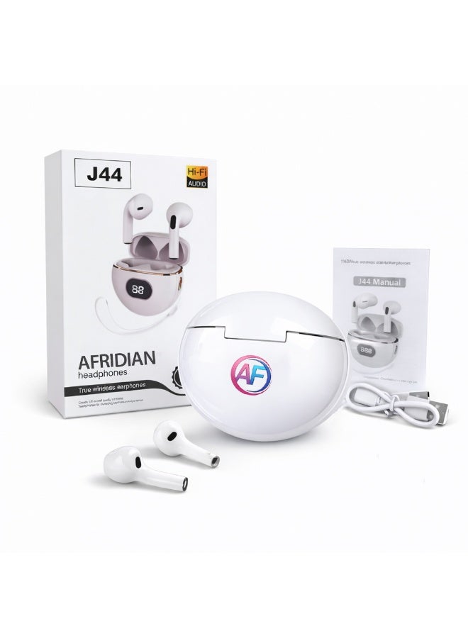 AFRIDIAN Wireless Bluetooth Earbuds with LED Display, Hi-Fi Stereo Sound, Noise Reduction Mic, Touch Control, Fast Charging TWS Earphones for iPhone & Android - Image 1