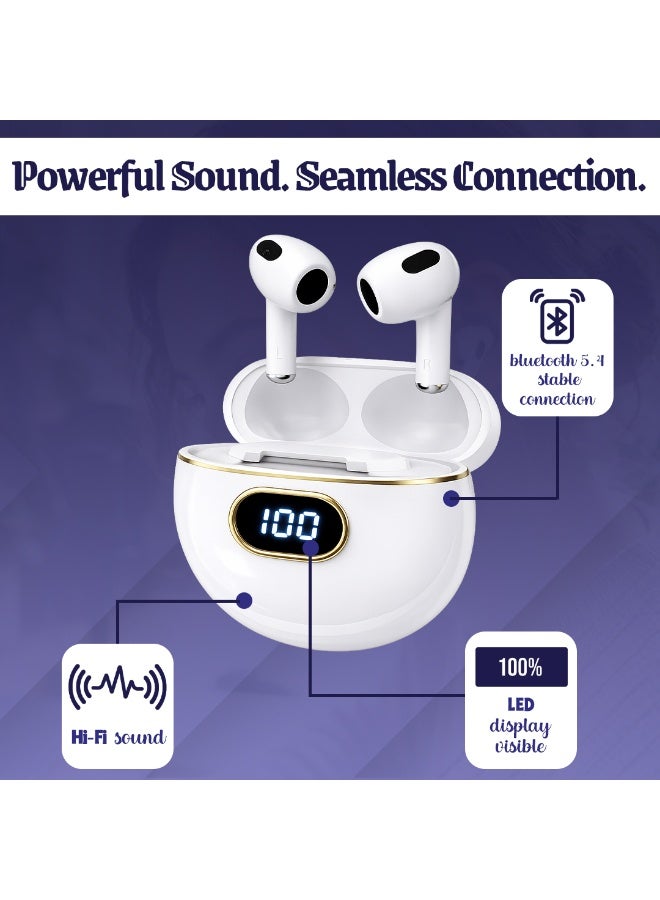 AFRIDIAN Wireless Bluetooth Earbuds with LED Display, Hi-Fi Stereo Sound, Noise Reduction Mic, Touch Control, Fast Charging TWS Earphones for iPhone & Android - Image 4