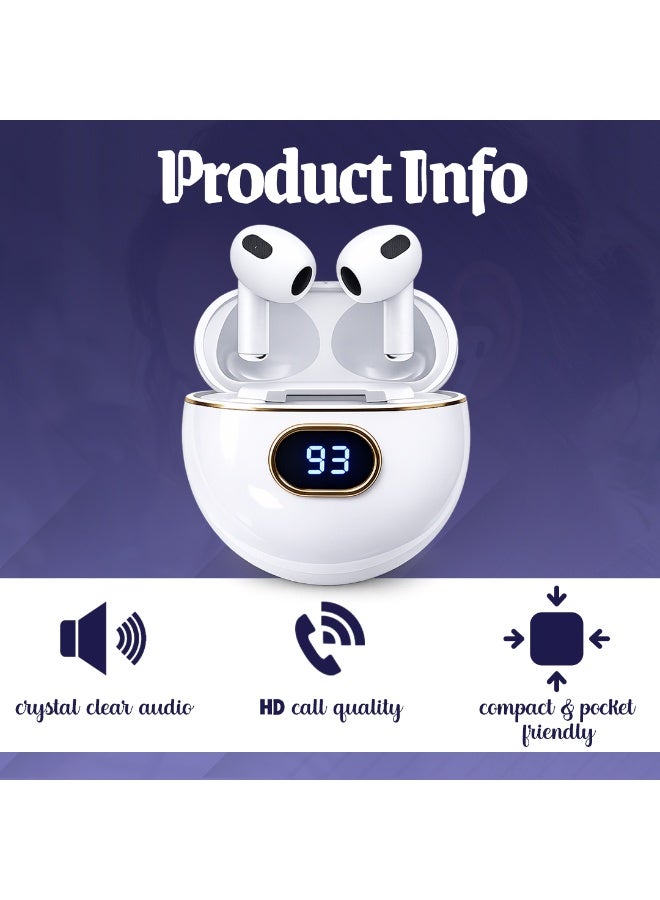 AFRIDIAN Wireless Bluetooth Earbuds with LED Display, Hi-Fi Stereo Sound, Noise Reduction Mic, Touch Control, Fast Charging TWS Earphones for iPhone & Android - Image 3