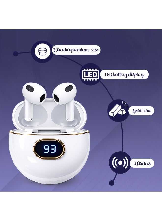 AFRIDIAN Wireless Bluetooth Earbuds with LED Display, Hi-Fi Stereo Sound, Noise Reduction Mic, Touch Control, Fast Charging TWS Earphones for iPhone & Android - Image 2