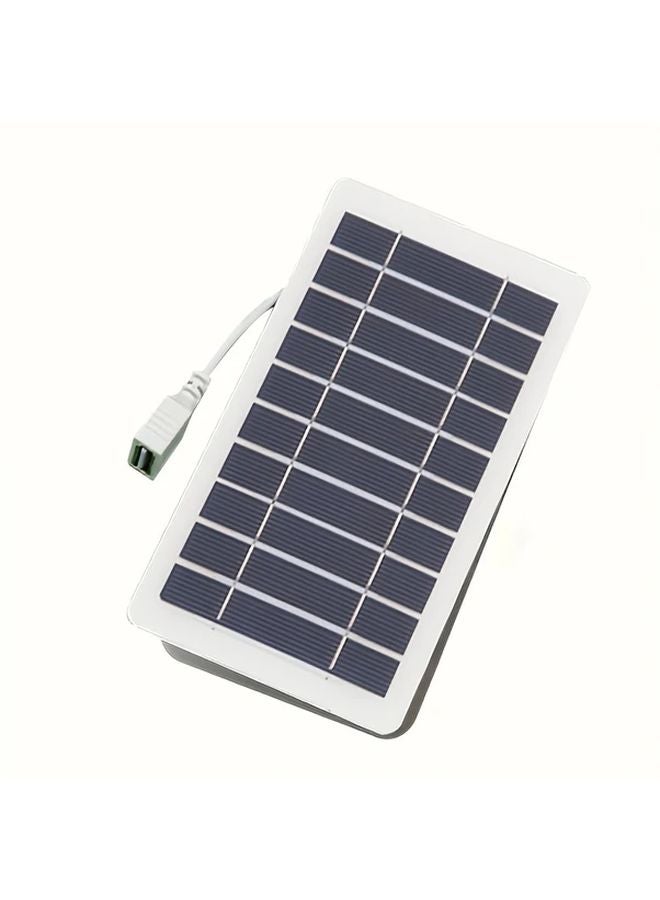 Solar Portable Charger with USB Flashlight Fan 5V Output for Camping Travel Emergency - Image 1