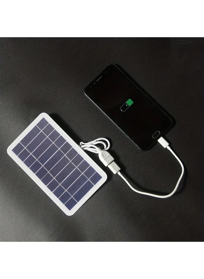 Solar Portable Charger with USB Flashlight Fan 5V Output for Camping Travel Emergency - Image 4