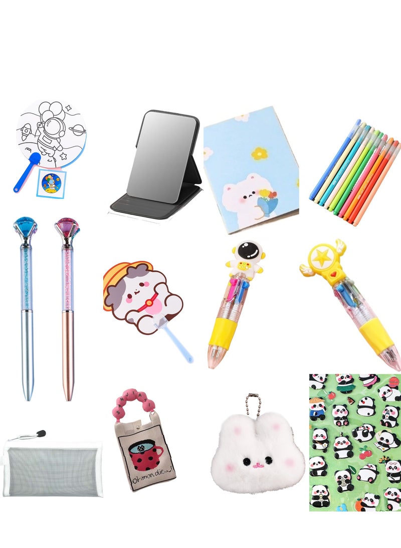 Back-to-School Kids Drawing Starter Set Creative Color Pens Stickers Art Book Gift Box - Image 1