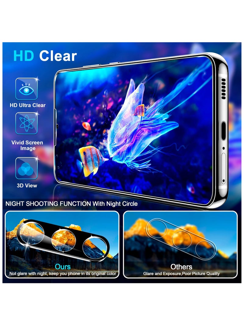 واقي عدسة كاميرا Samsung Galaxy S25 FE، مقاوم للخدش، عالي الوضوح، فائق النحافة، مصنوع من الزجاج المقوى 9H، غطاء عدسة - أسود - Image 3